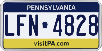 PA license plate LFN4828