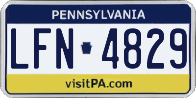 PA license plate LFN4829