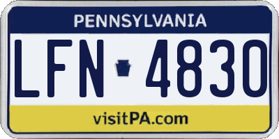 PA license plate LFN4830