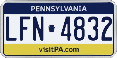 PA license plate LFN4832