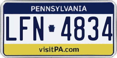 PA license plate LFN4834