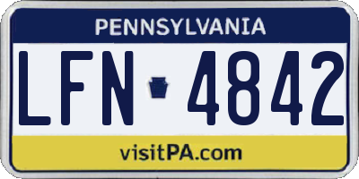 PA license plate LFN4842