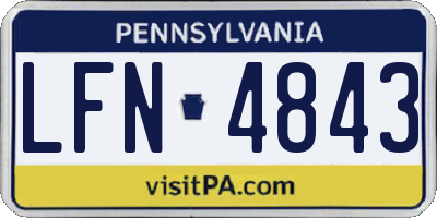 PA license plate LFN4843