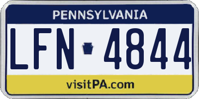 PA license plate LFN4844
