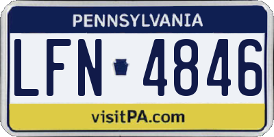 PA license plate LFN4846