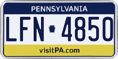 PA license plate LFN4850