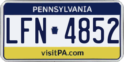 PA license plate LFN4852