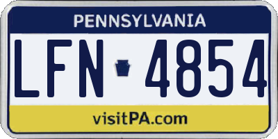 PA license plate LFN4854