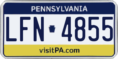 PA license plate LFN4855