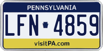 PA license plate LFN4859