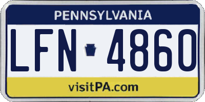 PA license plate LFN4860