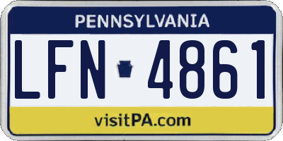 PA license plate LFN4861