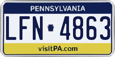 PA license plate LFN4863