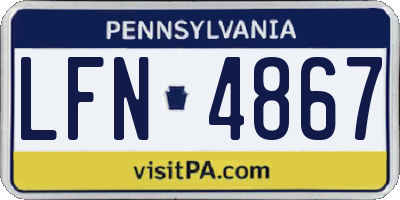 PA license plate LFN4867