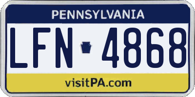 PA license plate LFN4868