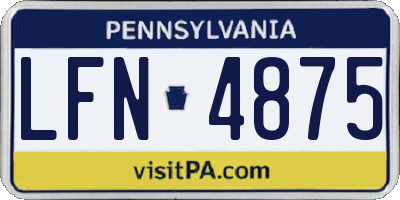 PA license plate LFN4875