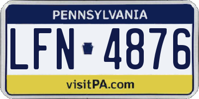 PA license plate LFN4876