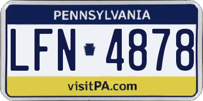 PA license plate LFN4878