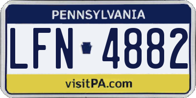 PA license plate LFN4882