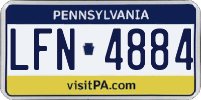 PA license plate LFN4884