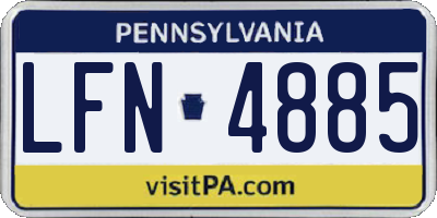 PA license plate LFN4885