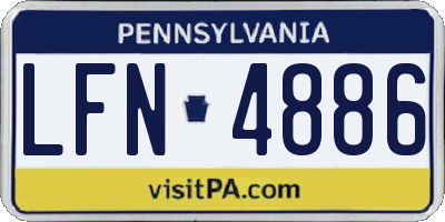 PA license plate LFN4886