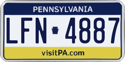 PA license plate LFN4887