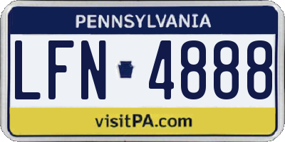 PA license plate LFN4888