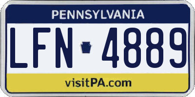 PA license plate LFN4889