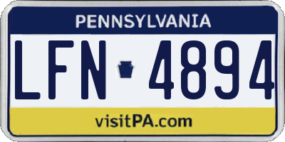 PA license plate LFN4894