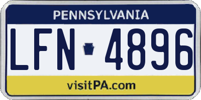 PA license plate LFN4896