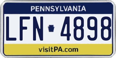 PA license plate LFN4898