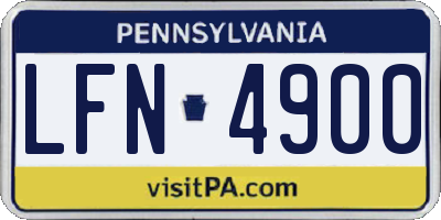 PA license plate LFN4900