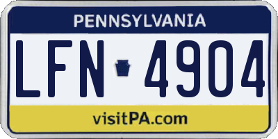 PA license plate LFN4904