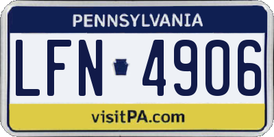 PA license plate LFN4906
