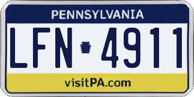 PA license plate LFN4911
