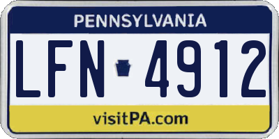 PA license plate LFN4912