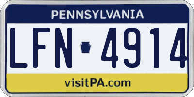 PA license plate LFN4914