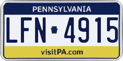 PA license plate LFN4915