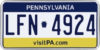 PA license plate LFN4924