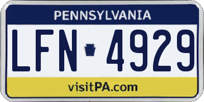 PA license plate LFN4929