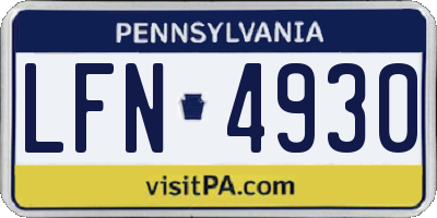 PA license plate LFN4930