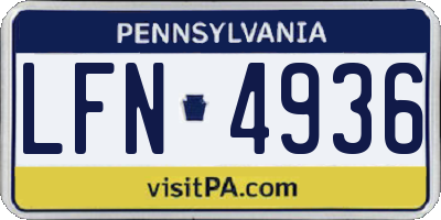 PA license plate LFN4936
