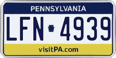 PA license plate LFN4939
