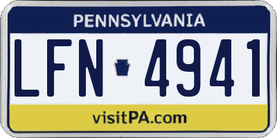 PA license plate LFN4941