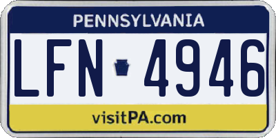 PA license plate LFN4946