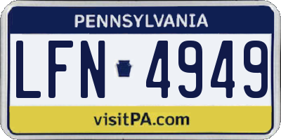 PA license plate LFN4949