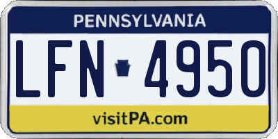 PA license plate LFN4950