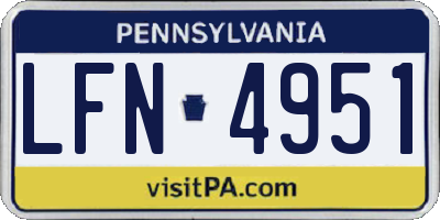 PA license plate LFN4951