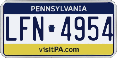 PA license plate LFN4954